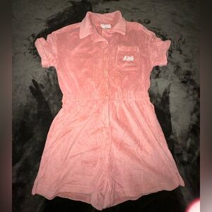 Kith Blush Pink Short-Sleeve Romper (towel material)